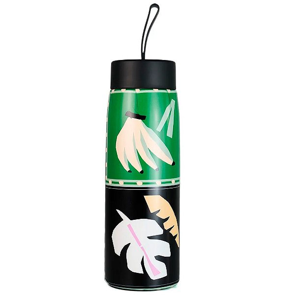 Garrafa Farm Que Sede 750ml Lenço Brasil Preto/Verde