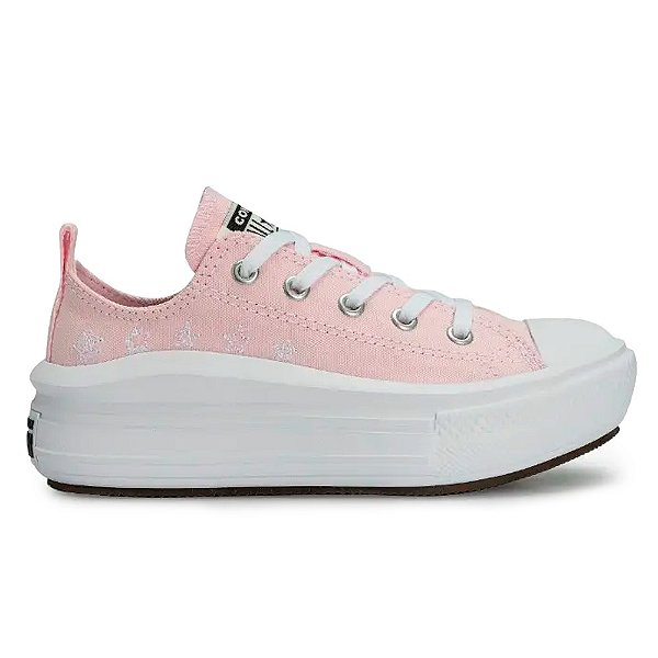 Tênis Converse All Star Chuck Taylor Move Infantil Rosa/Branco