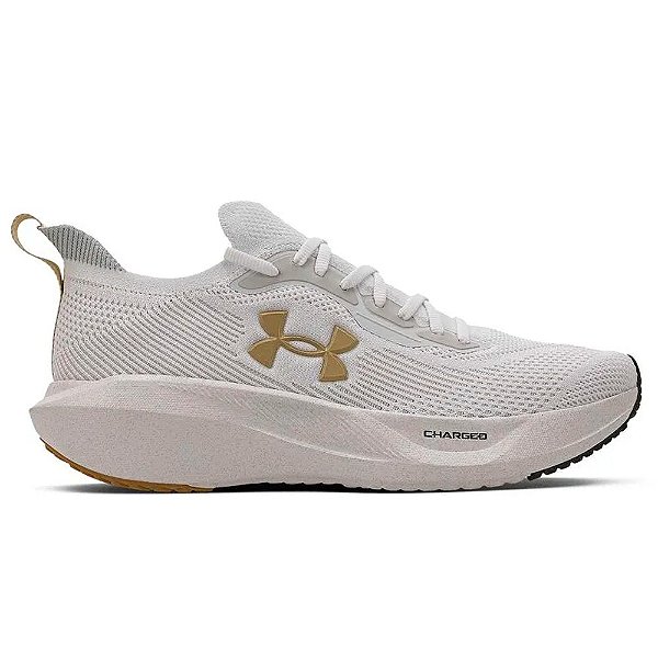 Tênis Under Armour Charged Slight 3 SE Branco e Dourado