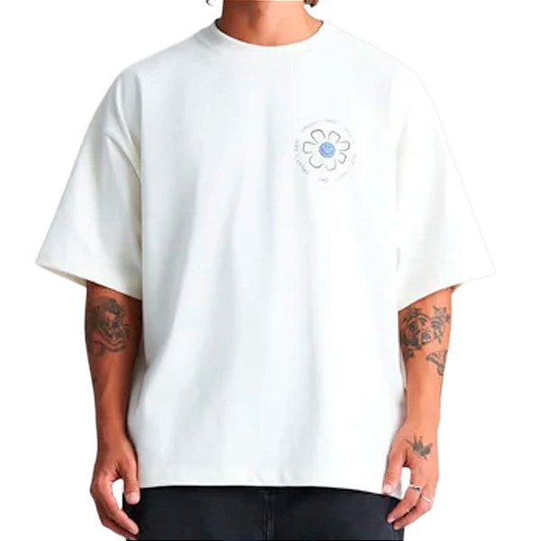 Camiseta BAW Oversized Flower BAW x Smiley Off White