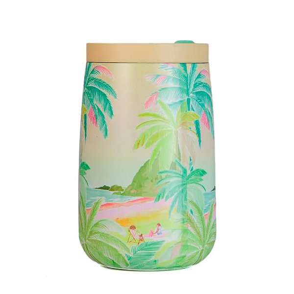 Copo Farm Que Sede Fim de Tarde 450ml Rosa/Verde/Amarelo