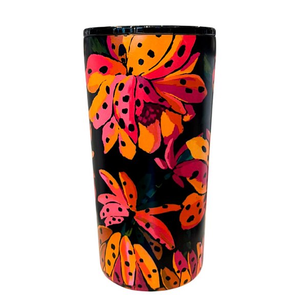 Copo Farm Glub Flor de Banana 500ml Preto/Amarelo/Rosa