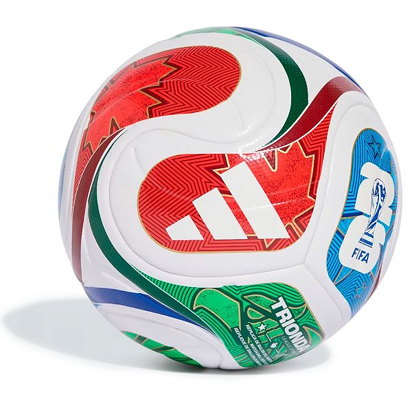 Bola Adidas Copa do Mundo Trionda League Street 2026 Branco/Verde/Azul/Vermelho