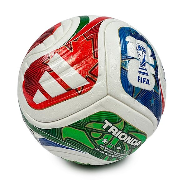 Bola Adidas Copa do Mundo Trionda Pró 2026 Branco/Verde/Azul/Vermelho