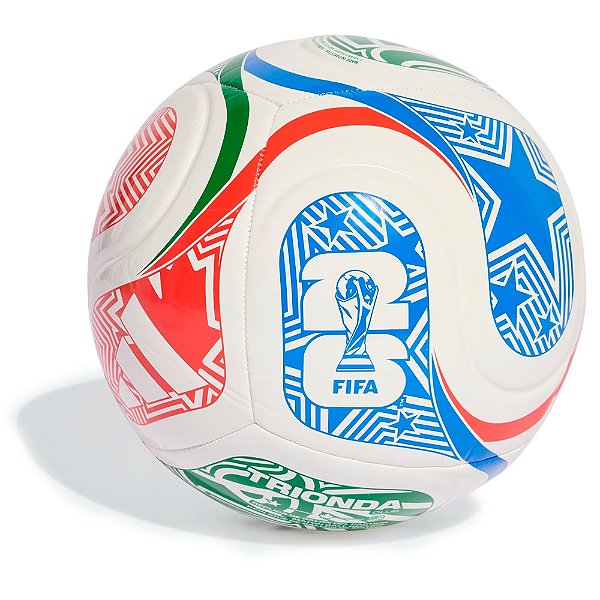 Bola Adidas Copa do Mundo Trionda Club 2026 Branco/Azul/Verde/Vermelho