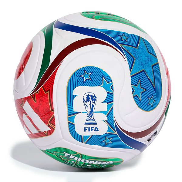 Bola Adidas Copa do Mundo Trionda 2026 Branco/Azul/Verde/Vermelho