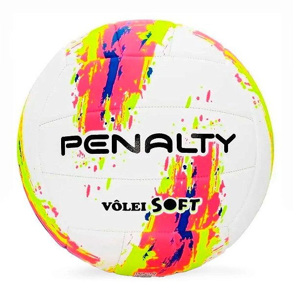 Bola Penalty Vôlei Soft Branco, Amarelo e Rosa