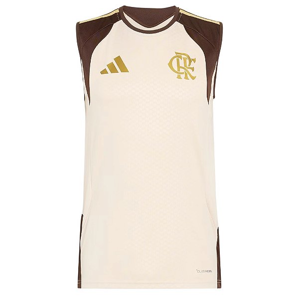 Camisa Adidas Treino Sem Mangas TIRO26 Competition CR Flamengo Bege, Marrom