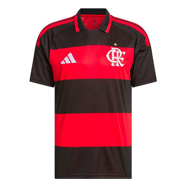 Camisa Adidas CR Flamengo 26 I Masculino Preto, Vermelho