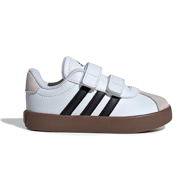 Tênis Adidas VL Court 3.0 Infantil Branco, Preto, Caramelo