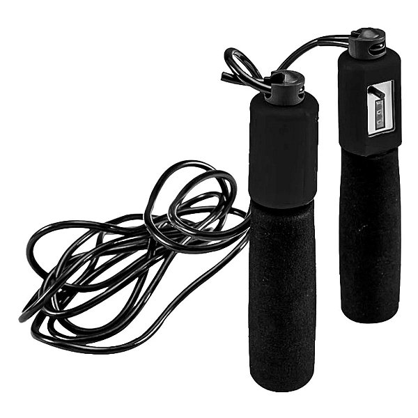 Corda de Pular Poker Contador Voltas 270 x 0,5cm Preto