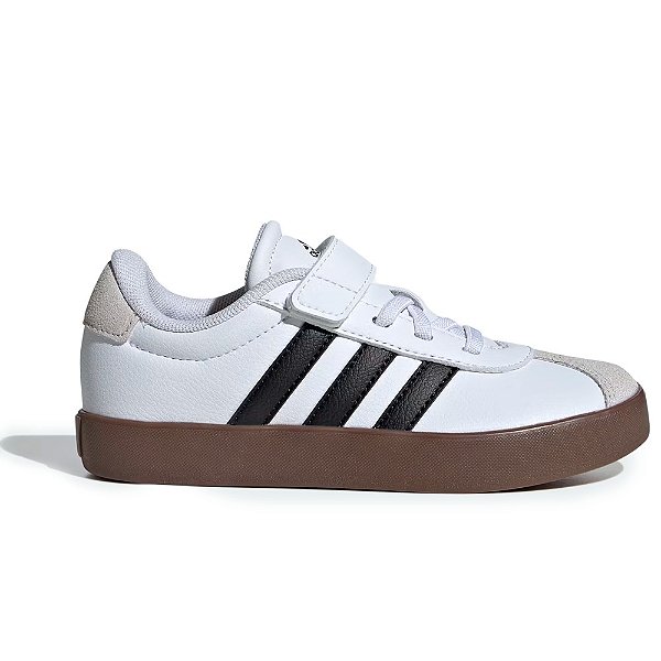 Tênis Adidas VL Court 3.0 Infantil Branco, Preto, Marrom