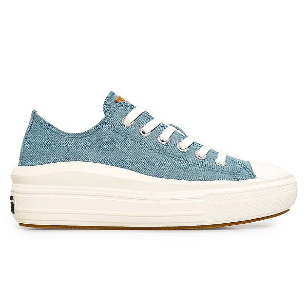 Tênis Converse All Star Chuck Taylor Move Denim Cano Baixo Azul Jeans
