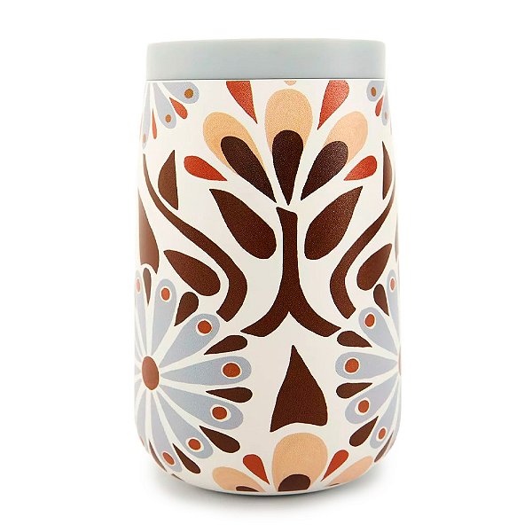 Copo Farm Que Sede Florejo 450ml Bege Azul Marrom