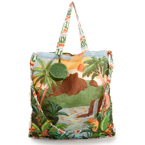 Bolsinha Farm Me Leva Lenço Pedra Relevo Verde