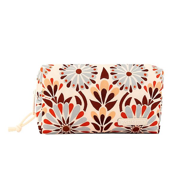 Maxi Necessaire Farm Ora Bolas P Florejo Bege Marrom Azul