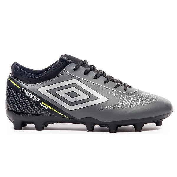 Chuteira Umbro Campo Top Speed League Masculino Preto e Cinza