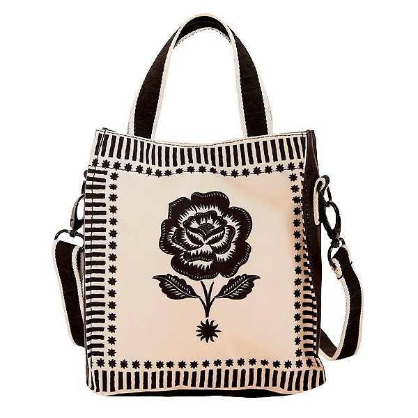 Bolsa Farm Mimo Rosa Off White e Preta