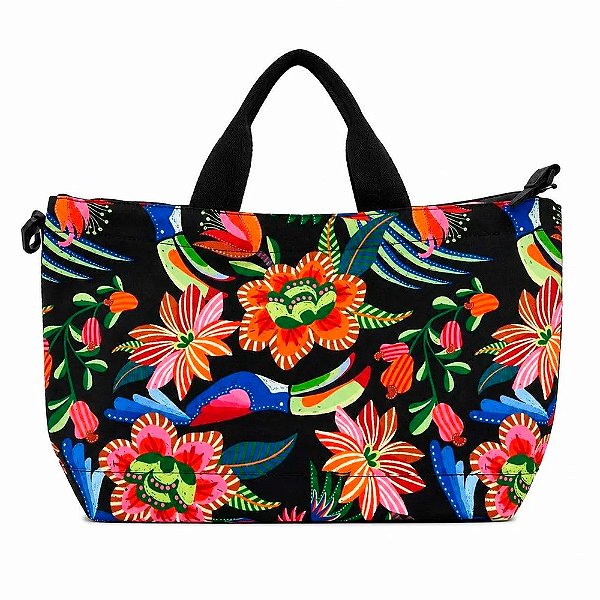 Bolsa Farm Carioca Jardim Tropical Preta