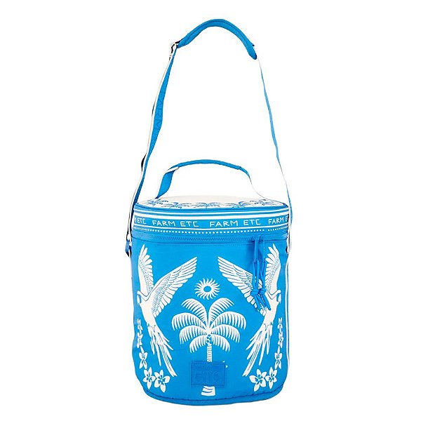 Cooler Farm Farofa Lenço Tropical Azul e Off White