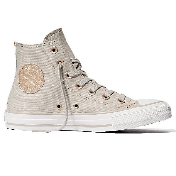 Tênis Converse All Star Chuck Taylor Cano Alto Marfim e Amêndoa
