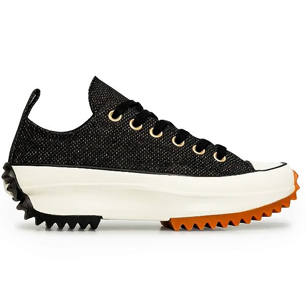Tênis Converse All Star Run Star Hike Seasonal Cano Baixo Preto e Ouro Claro