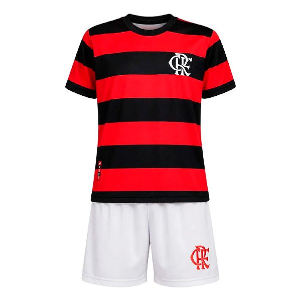 Kit Betel Flamengo Home Infantil Vermelho e Preto