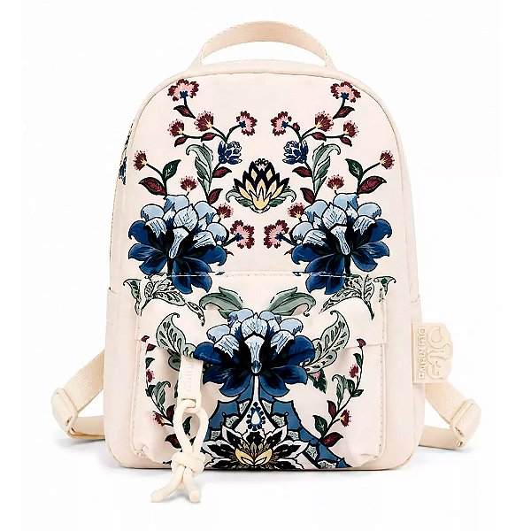 Mini Mochila Farm Borogodó Flor do Deserto Off White