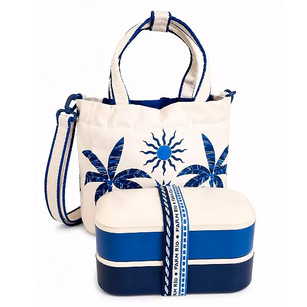 Lancheira Farm Ziriguidum Tropical ETC Off White e Azul