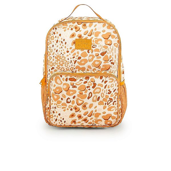 Mochila Farm Me Leva Felina Marrom e Bege