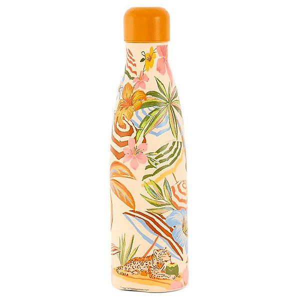 Garrafa Farm Glub Glub 500ml Praia Bahia Off White e Amarelo