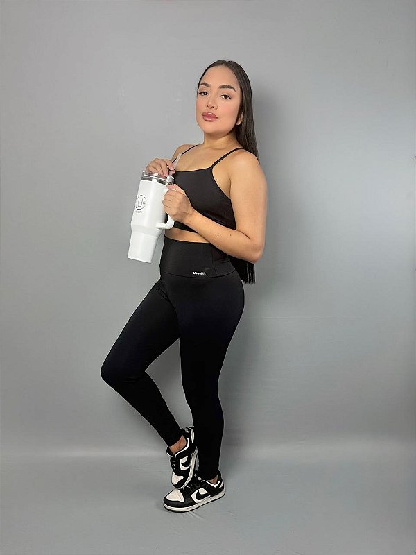 Conjunto Fitness Top/Legging Preta