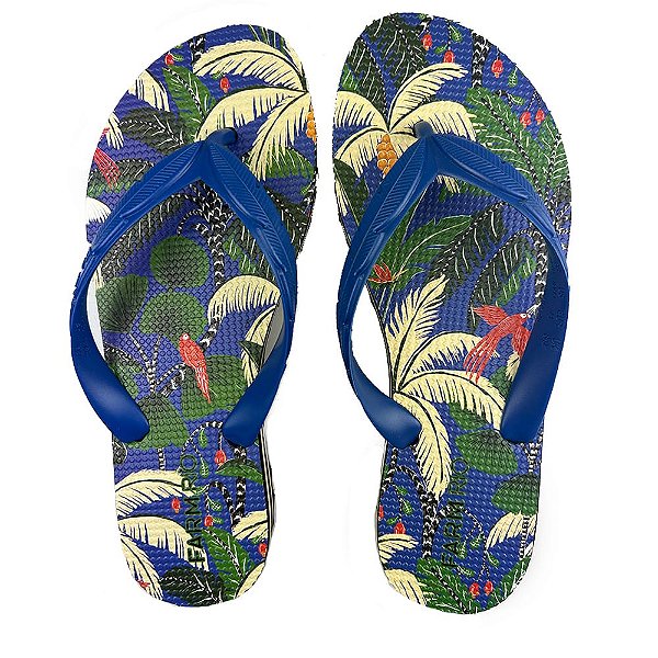 Chinelo Farm Feminino Salto Rastreio Azul Coqueiral