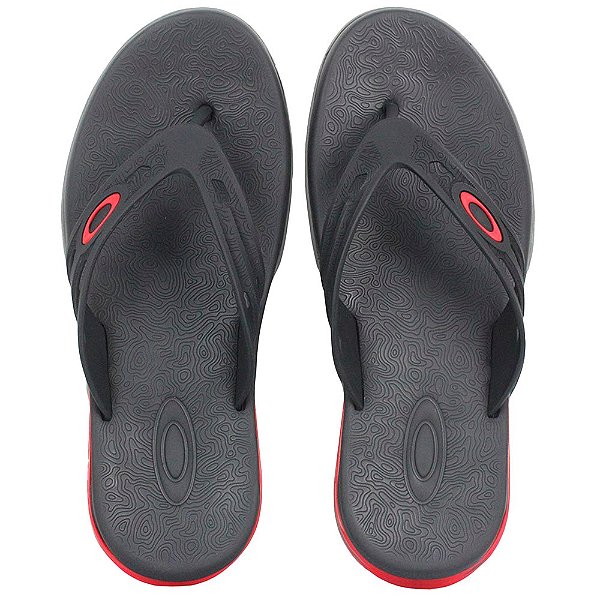 Chinelo Oakley Killer Point II Masculino Preto Vermelho