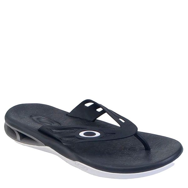 Chinelo Oakley Killer Point II Masculino Preto Branco Cinza