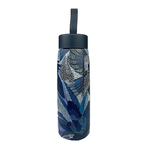 Garrafa Farm Que Sede 500ML Dotted Macaw Azul Branco