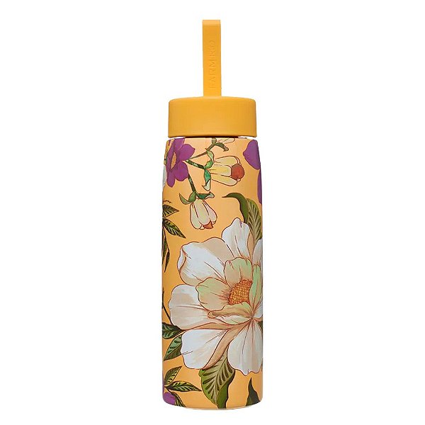 Garrafa Farm Que Sede Pássaro em Flor 750ml Amarelo Floral