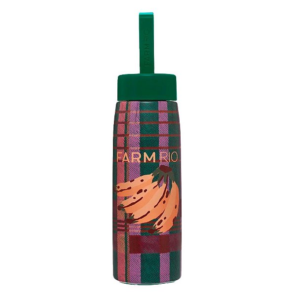 Garrafa Farm Que Sede Sofia Xadrez 500ml Verde