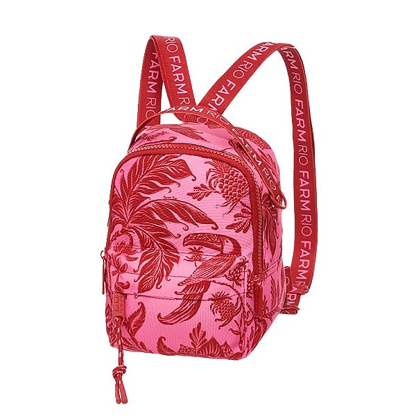 Mini Mochila Farm Borogodó Amalfi Vermelho Rosa