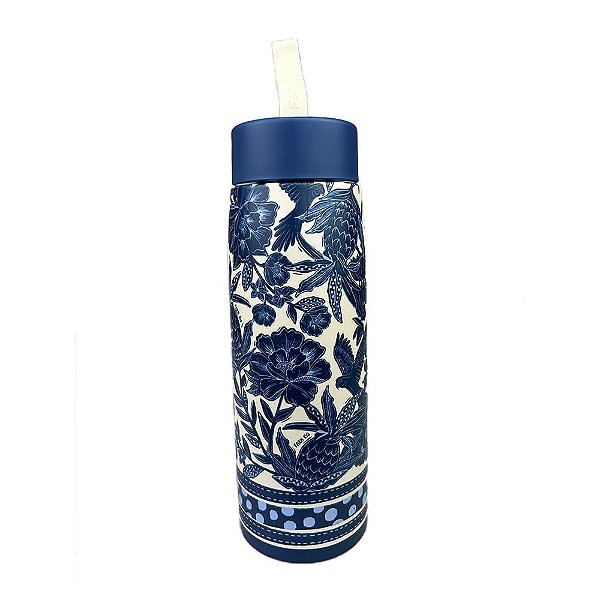 Garrafa Farm Que Sede 750ML Xilo Tropial Azul Branco