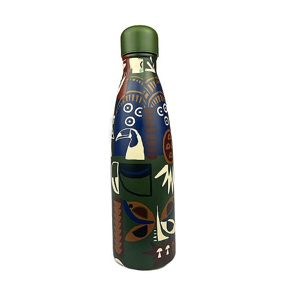 Garrafa Farm Glub 500ML Gráfico Tropical Verde Vermelho Azul