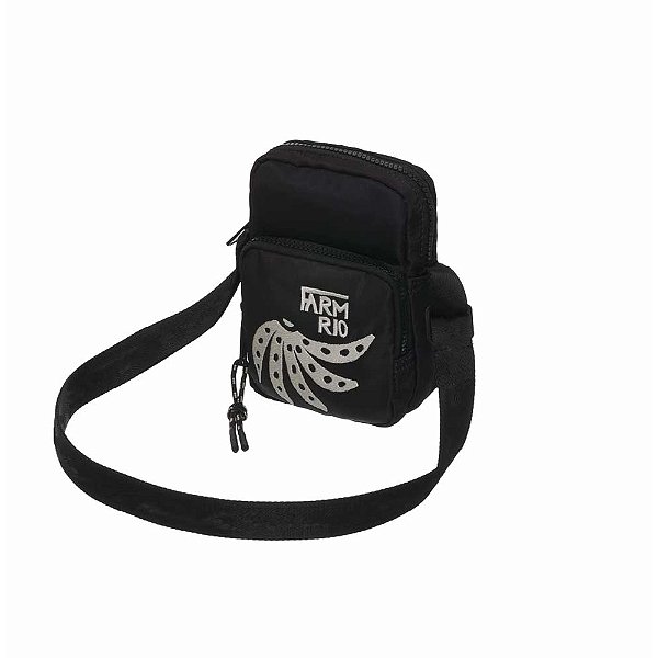 Bolsa Farm Da Gema Gráfico Tropi Preta