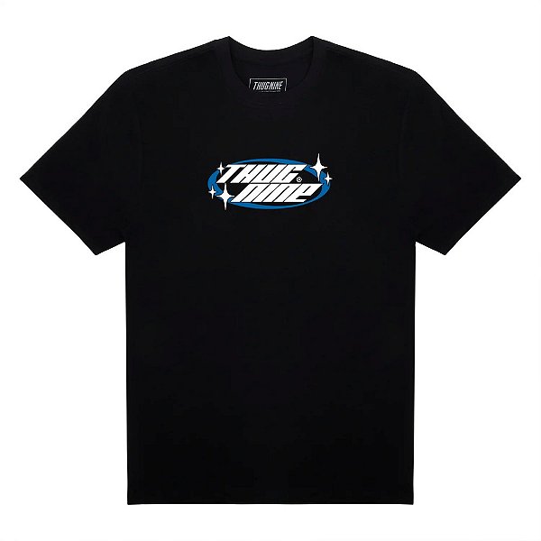 Camiseta Thug Nine Analog Preto/Branco/Azul