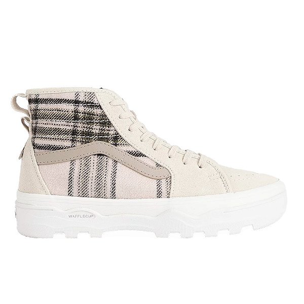Tênis Vans Sentry Sk8-Hi Feminino Bege Xadrez
