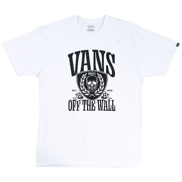 Camisa Vans Knowledge Skull Masculina Branco Preto