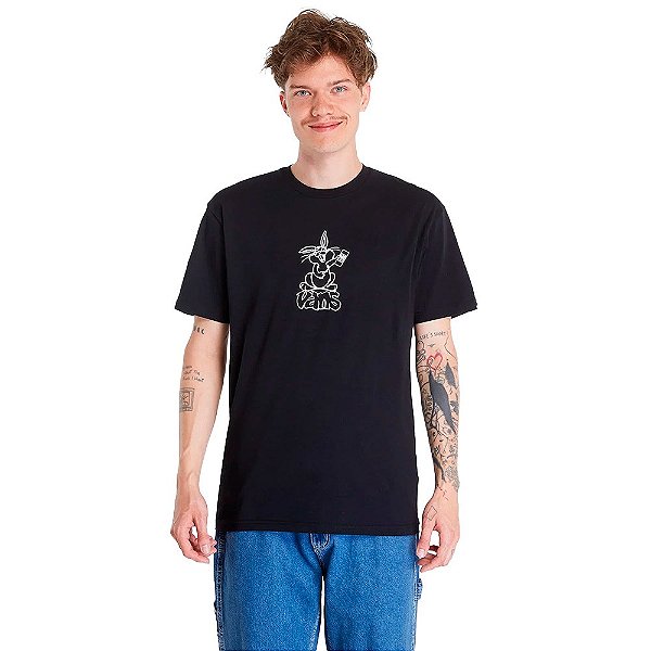 Camisa Vans Crazy Eddy SS Te Masculina Preto Branco