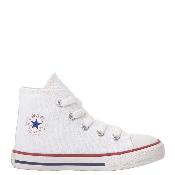 Tênis Converse All Star Chuck Taylor Hi Cano Alto Infantil Branco Vermelho