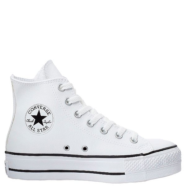 Tênis Converse Chuck Taylor All Star Platform Lift Hi Cano Alto Feminino Branco Preto
