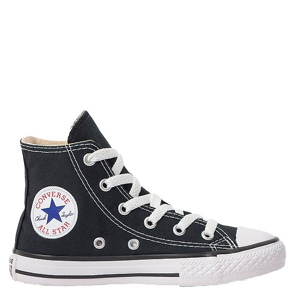 Tênis Converse All Star Chuck Taylor Cano Alto Infantil Preto Branco