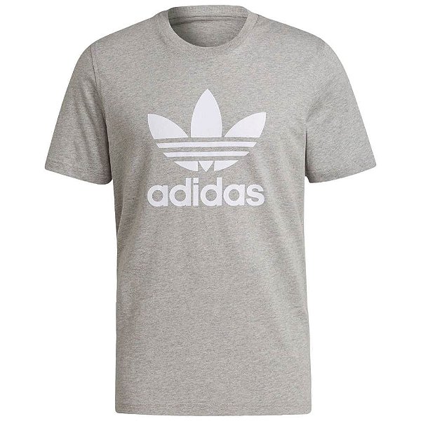 Camiseta Adidas Originals Adicolor Classics Trefoil Cinza Branco